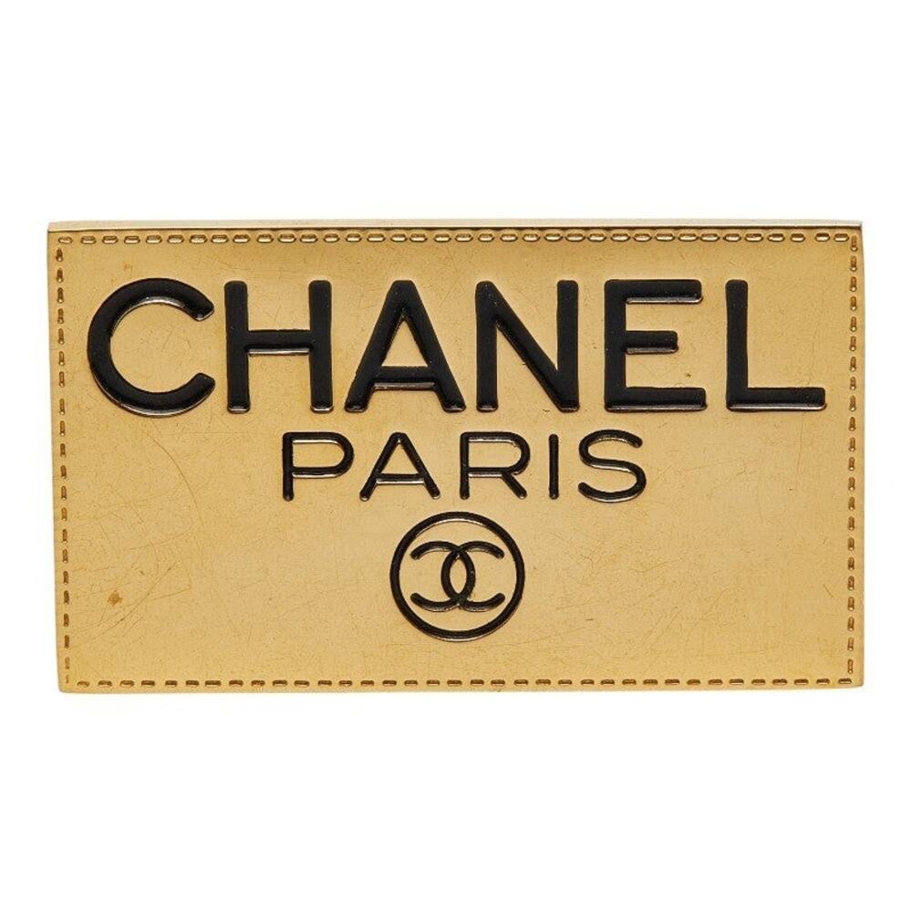 Chanel Logo Brooch Gold Plated